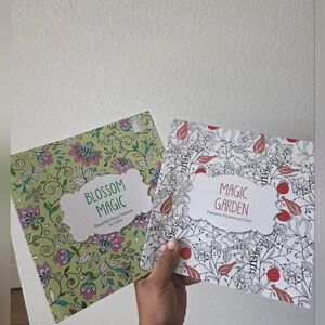 Blossom Magic & Magic Garden Coloring Books - Floral Designs Set Of 2